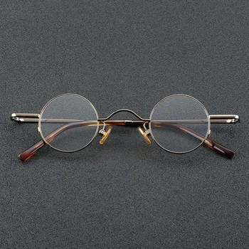 Японский бренд, дизайнерские мужские винтажные Маленькие круглые очки в оправе из титанового сплава, женские оптические линзы для близорукости, очки